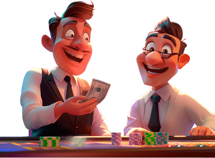 Neon Reel Empire banner character